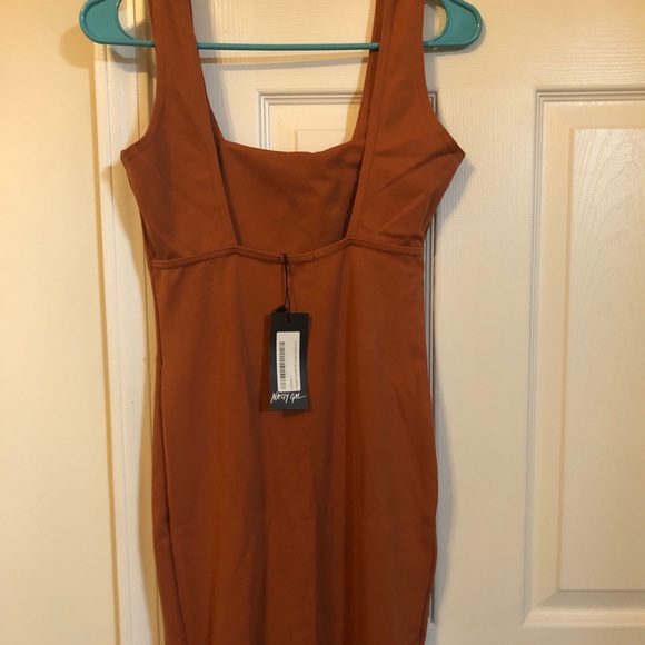 Nasty Gal Square Midi Dress with Slit. - Picture 2 of 3